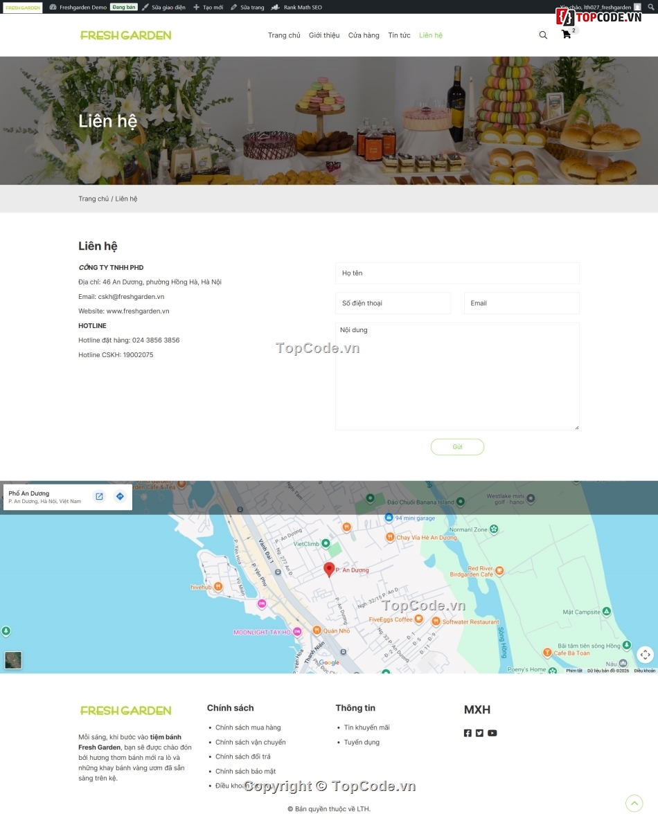 bán bánh ngọt,bán bánh,Code web,Sharecode,Web bán hàng,Theme WordPress